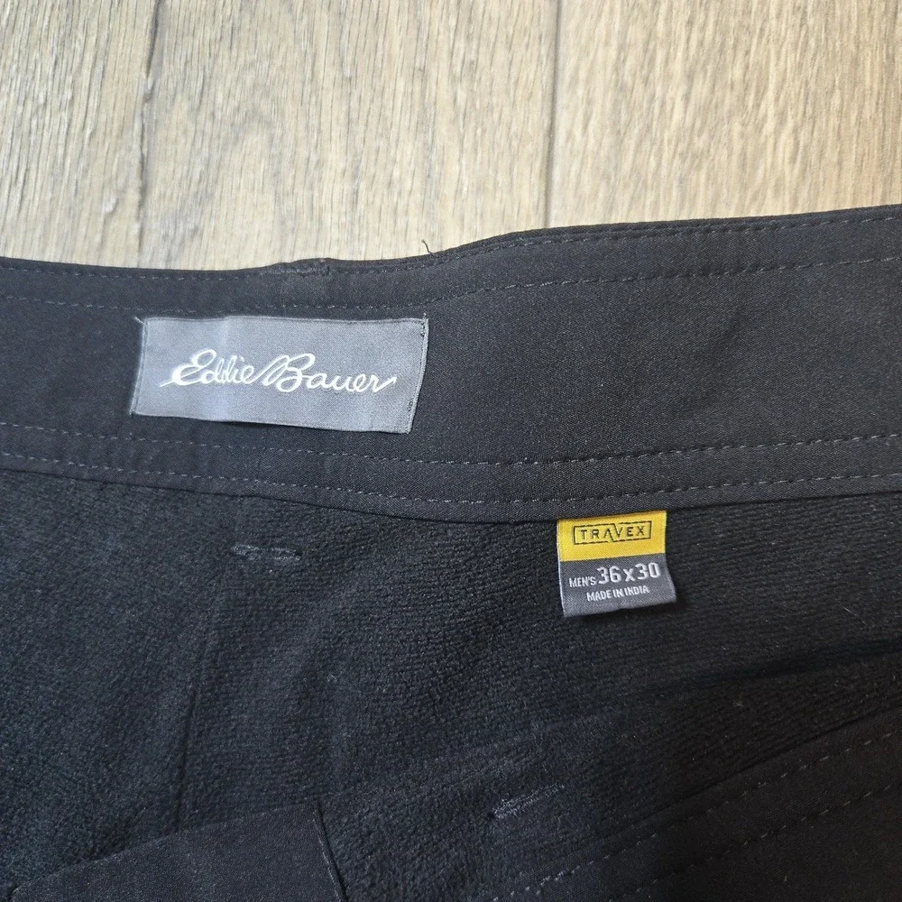 Eddie Bauer Travex Fleece Lined Thermal Travel Hiking Pants Mens 36x30 Black